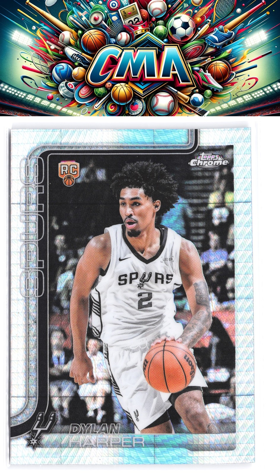 2025-26 Topps Chrome #252 Dylan Harper Prism Refractor