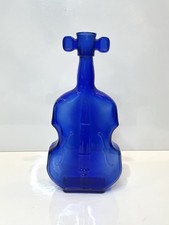 Vintage Cobalt Blue Violin Bottle Viobot 1950s Made In USA Excellent Condition