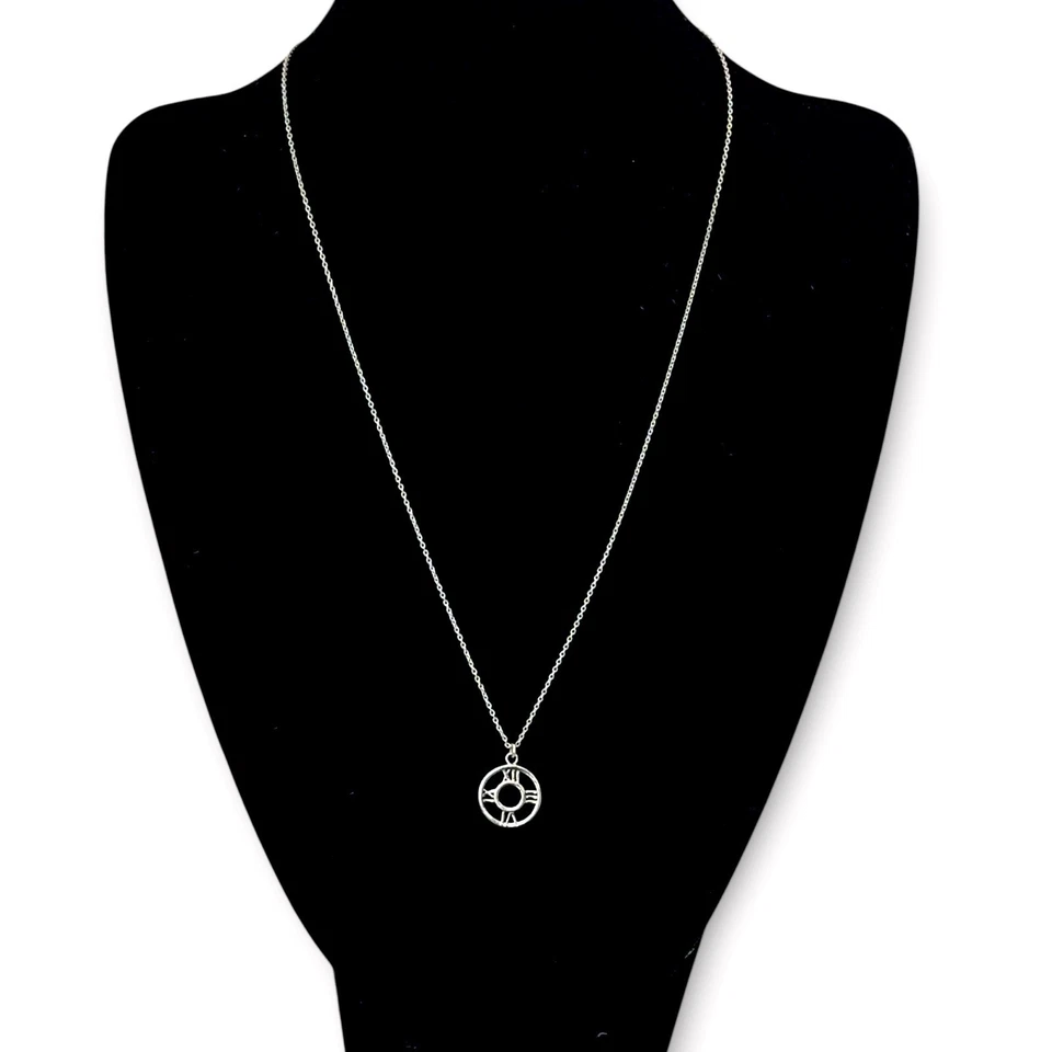 Authentic Tiffany & Co Atlas Pendant- Roman Numeral Circle- With Silver Chain - Image 4 of 4
