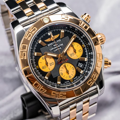Breitling Chronomat 44 Rose Gold $14K MSRP Two-Tone WARRANTY eBay Live CB0110 - Picture 7 of 18