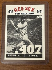 2007 Topps Baseball Ted Williams 406 Tribute Choose Your Card