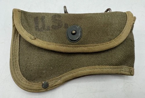 WW2 US Army Military Field Axe Head Cover Carrier Pouch 1944 Dated Hatchet