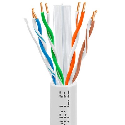 Cat6 Riser Ethernet Cable 1000ft CMR Solid 23AWG UTP 10Gb Pull Box White
