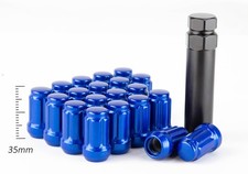 20Pc 12X1.25 Aodhan SPL35 Lug Nuts Blue Close End Fit 240Sx S13 S14 Sentra 