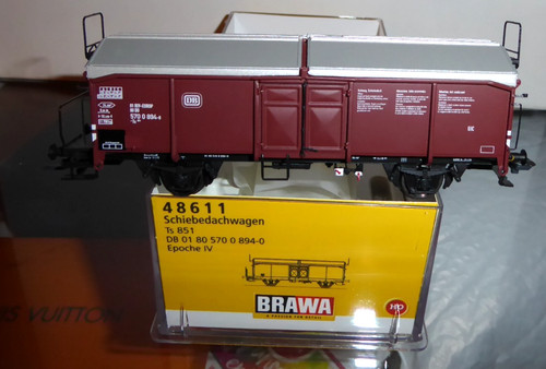 Brawa 48611  Schiebedachwagen Ts851 der DB Epoche 4 sehr gut in OVP | Zustand: Gebraucht