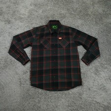 Dixxon DFC Flannel Shirt Boys Extra Large Black Plaid Youth Division Button Up