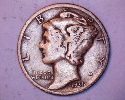 1936-S MERCURY DIME  FINE ***217-6