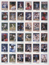 1990 Stickers Uncut 36-Sticker Sheet Roger Clemens Rob Dibble Eric Davis 0au4
