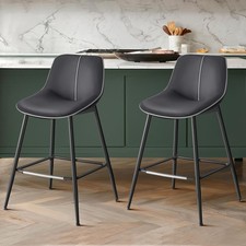 Bar Stools Set of 2, Counter Height Bar Stools with Back, Ergonomic Backrest,...