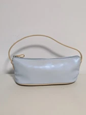 Vintage Shiseido Vegan Leather Baguette Purse in Blue