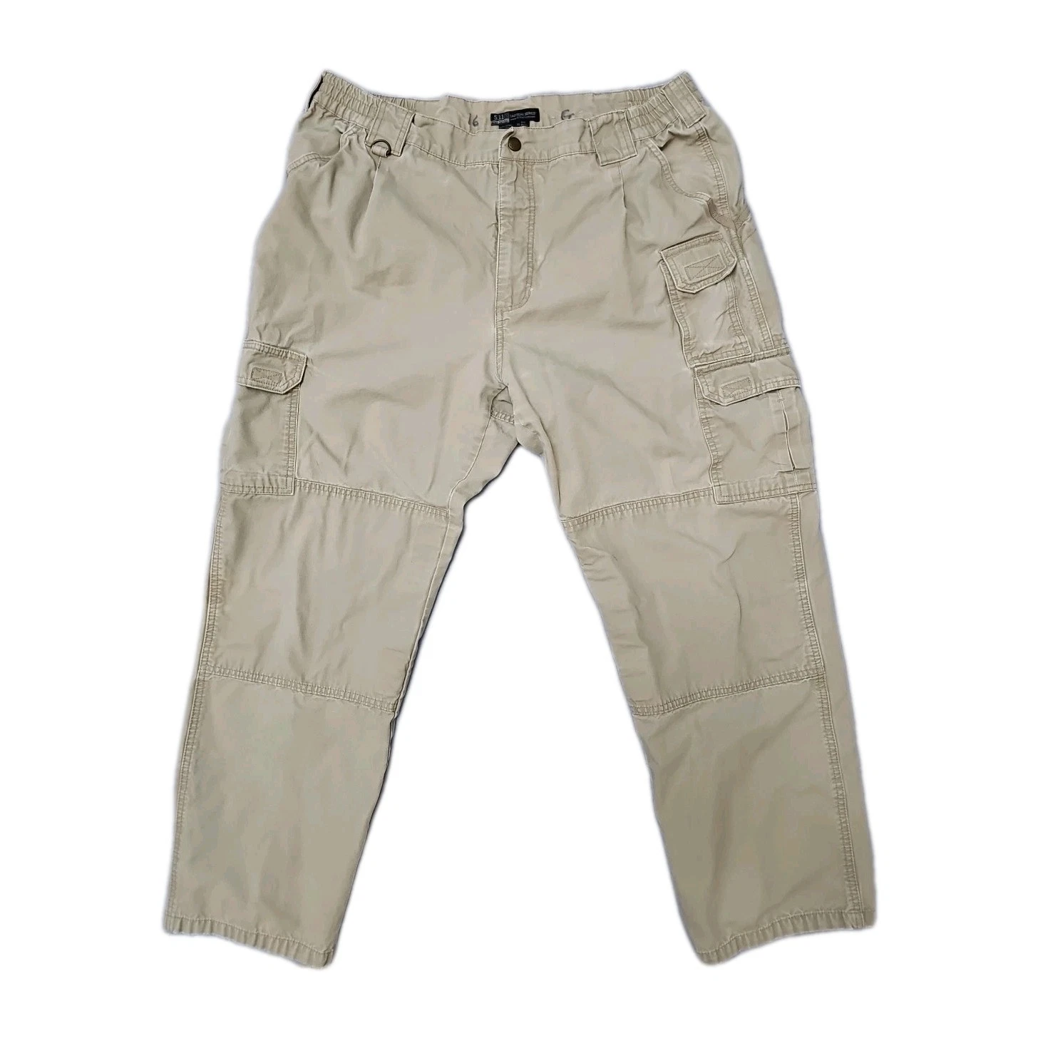 5.11 Tactical Series Cargo Pants Mens 40x32 Army Beige Comfort Waist Elastic