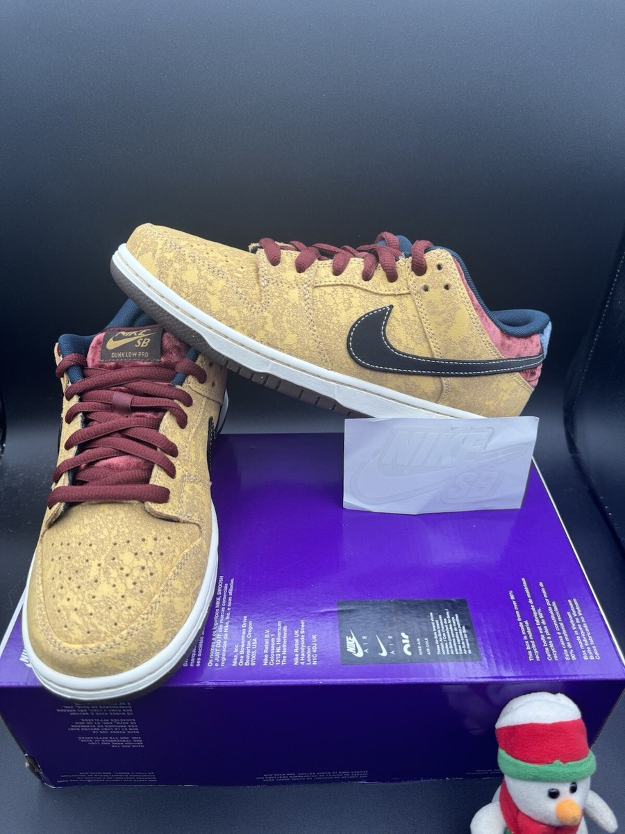 Nike SB Dunk Low Pro Celestial Gold Dark Team Red Men's Size Nike SB Dunk Low Pro Celestial Gold Dark Team Red Men's Size