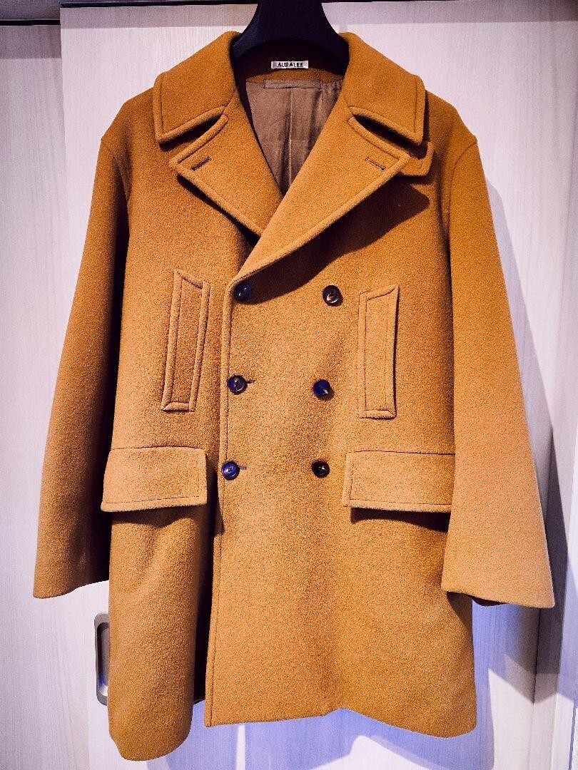 AURALEE 100% Wool BEAVER MELTON P-COAT A7AC01BM Camel Size L AURALEE 100% Wool BEAVER MELTON P-COAT A7AC01BM Camel Size L