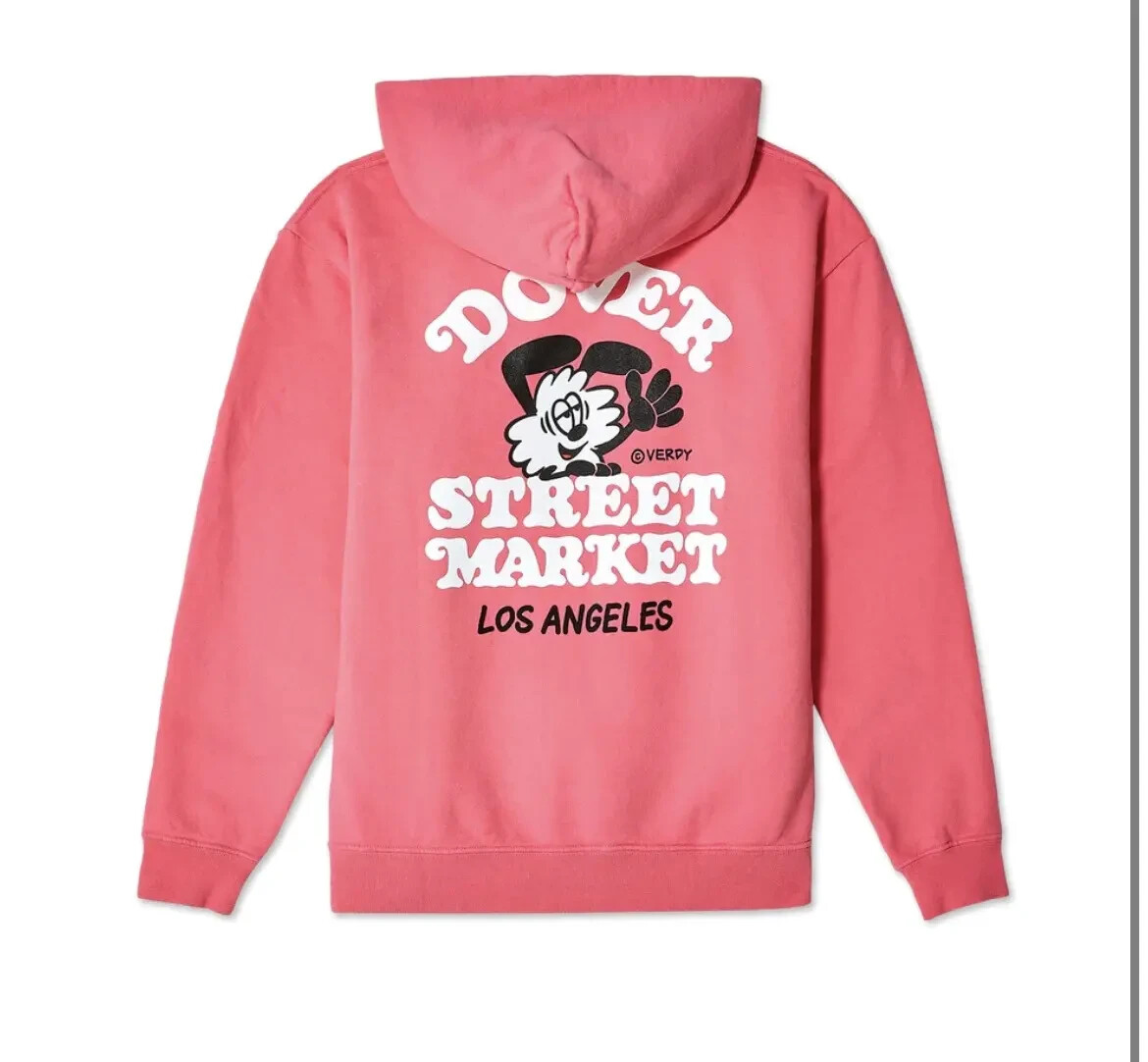 Verdy X Dover Street Market DSMLA Exclusive Pink Hoodie Size Verdy X Dover Street Market DSMLA Exclusive Pink Hoodie Size