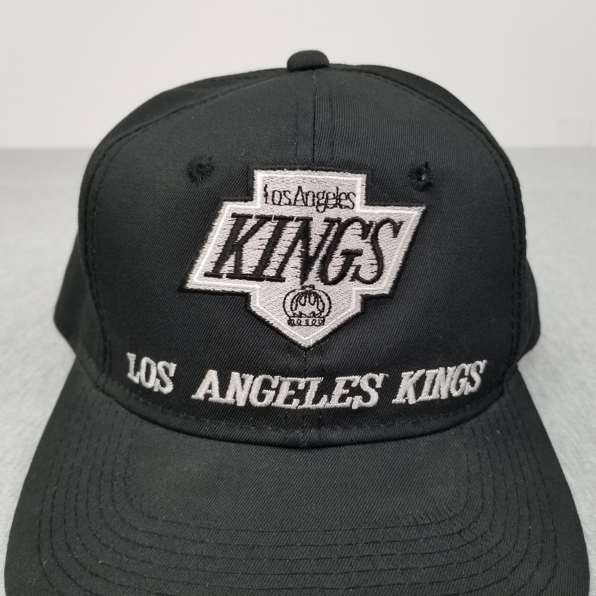 VINTAGE Los Angeles Kings Hat Cap Snapback Motion Plain Logo Black