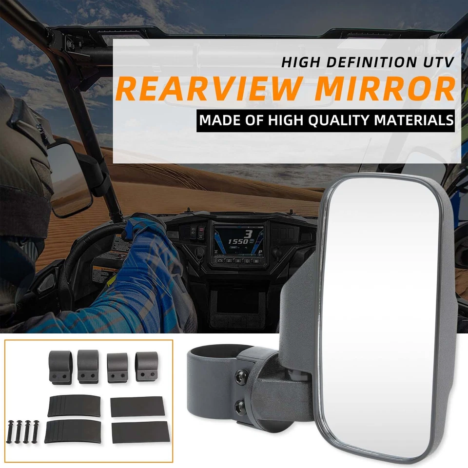 UTV Rear View Side Mirrors 1.75"-2" Roll Bar Cage For Cub Cadet Volunteer 08-20 - Image 3 of 4