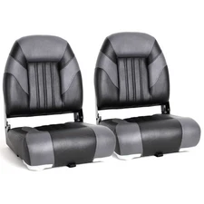 NORTHCAPTAIN Charcoal/Black High Back Folding Boat Seat, 2 Seats