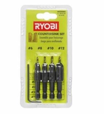 Ryobi Countersink Set AR2008G, 4pc, #6 #8 #10 #12 Sizes, 1 ea. drill driver bits