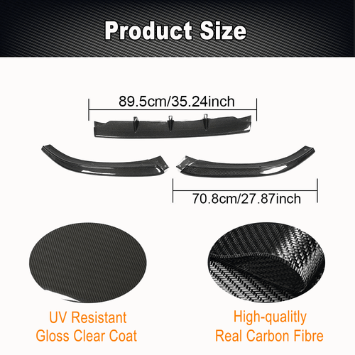 For Audi A5 Sline S5 12-16 Real Carbon Fiber Front Bumper Lip Spoiler Splitters - Picture 7 of 12