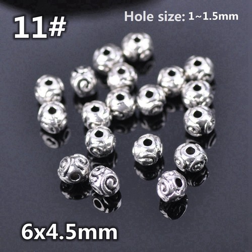 50pcs Tibetan Silver Color Metal Alloy Loose Spacer Beads Lot For Jewelry Making - Bild 21 von 59
