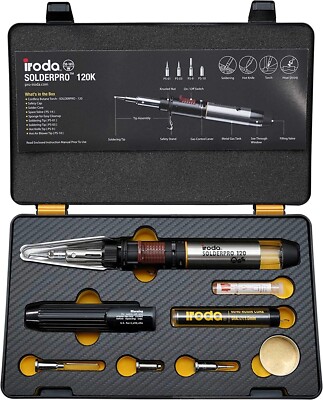 Gas Lötkolben Kit Solderpro 120K Pro Iroda nachfüllbare Butan Fackel 30w-125w