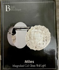 B Light Boutique Miles Integrated LED Cut Glass Wall Light 160mm x 135mm x 120mm