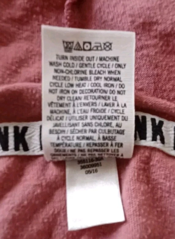 UNDERCOVER Felpa con cappuccio Victoria Secret ROSA XS "Love Pink" full zip Activewear Y2K tempo libero