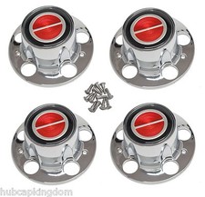 Bronco Ii Ranger Explorer Wheel Chrome Center Hub Cap Red New Set Of 4 W Screws