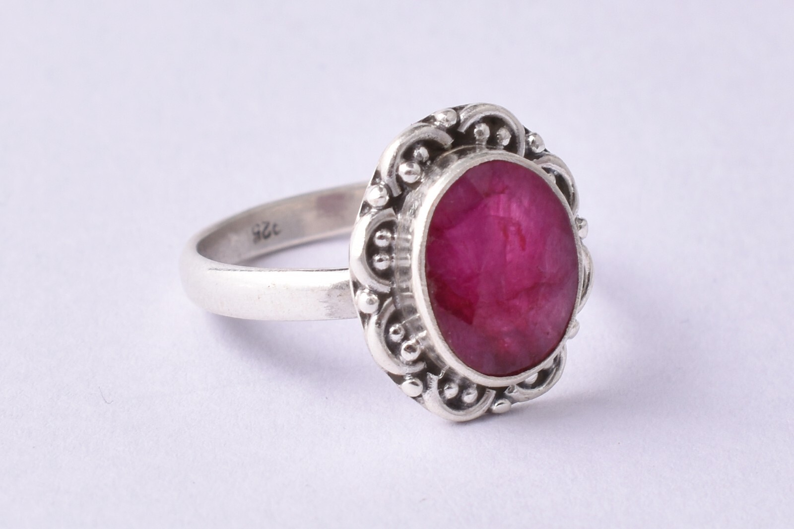 925 Silver Ruby Stone Rose/ Gold Plated Beautiful Women Love Engagement Ring  | eBay