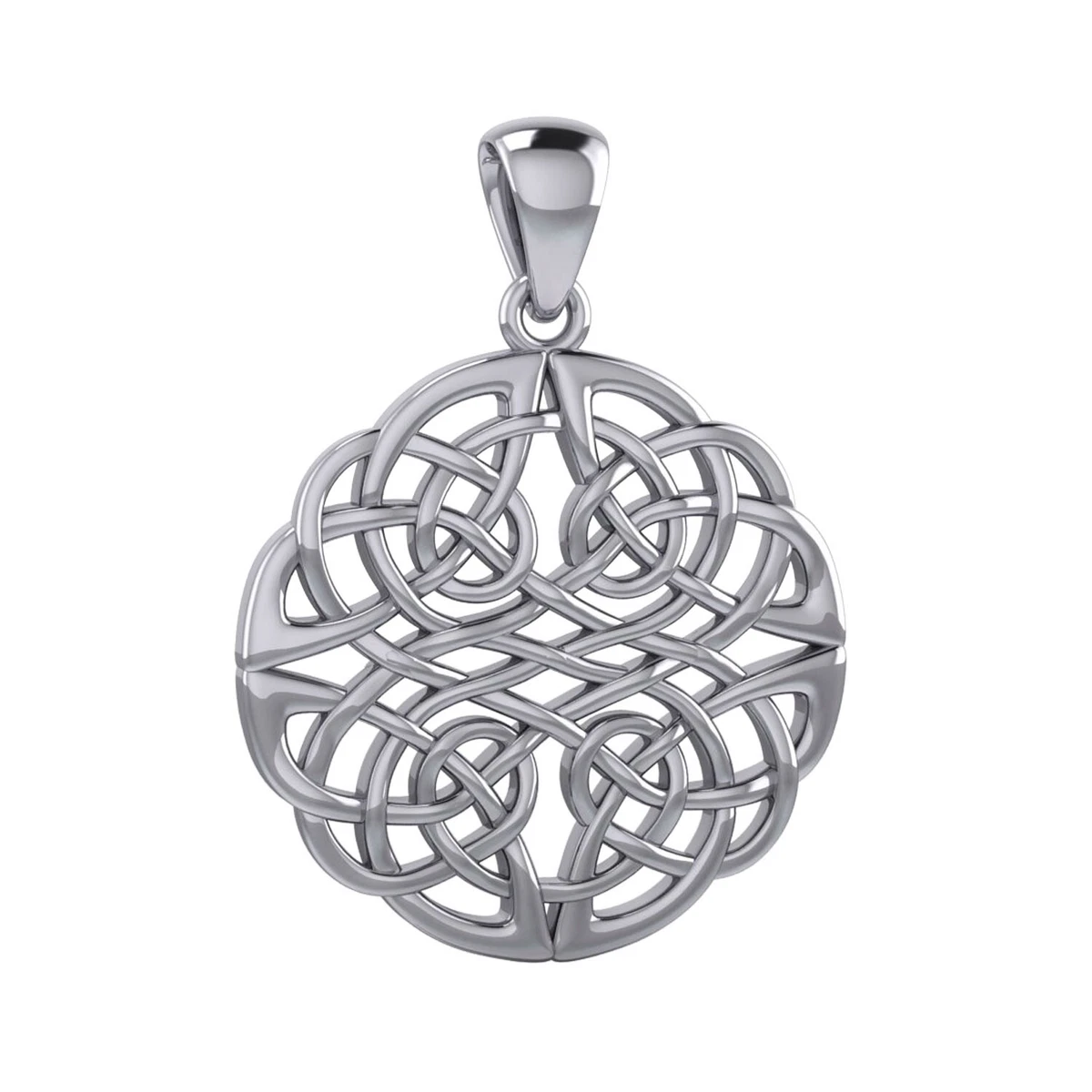 Mens Oxidized Silver Celtic Trinity Knot Pendant