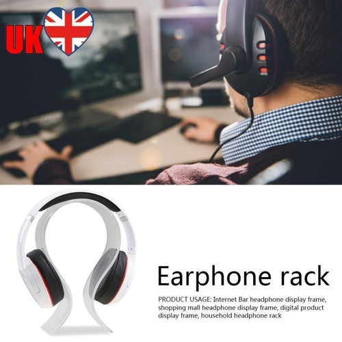 U Shaped Acrylic Headphone Stand Headset Holder Hanger Mount Rack (Clear)