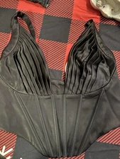 Babyboo Women’s Shiny Black Corset Size M