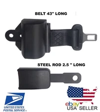 FORKLIFT SEAT LAP BELT 43" + ROD 2.5"  RETRACTABLE CONFORM ECER16 CS012 BLACK