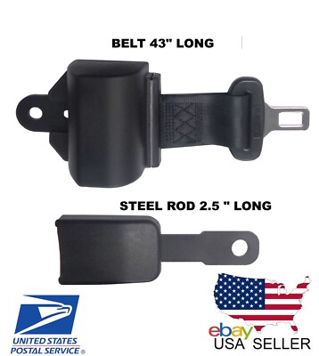FORKLIFT SEAT LAP BELT 43'' + ROD 2.5''  RETRACTABLE CONFORM ECER16 CS012 BLACK