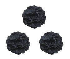 Women's Bohemia Peony Hairpin Flower Hair Clips 3 Pcs Black