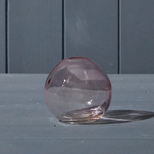 Purple Globe Glass Bud Vase 8cm Yellow Vase Small Flowers Round Lavender - Image 4 of 4