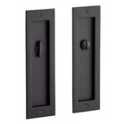 Signature Hardware Elongated Pop-Out Brass Pocket Door Pull Privacy Matte Black
