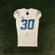 Austin Ekeler Team Issued White Jersey Captains Patch LA Chargers Year 2020