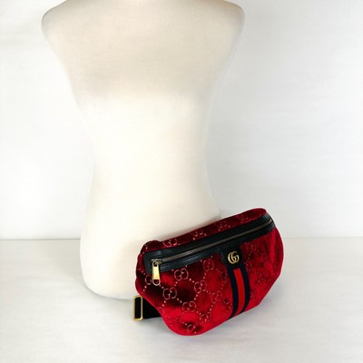 burgundy velvet gucci bag
