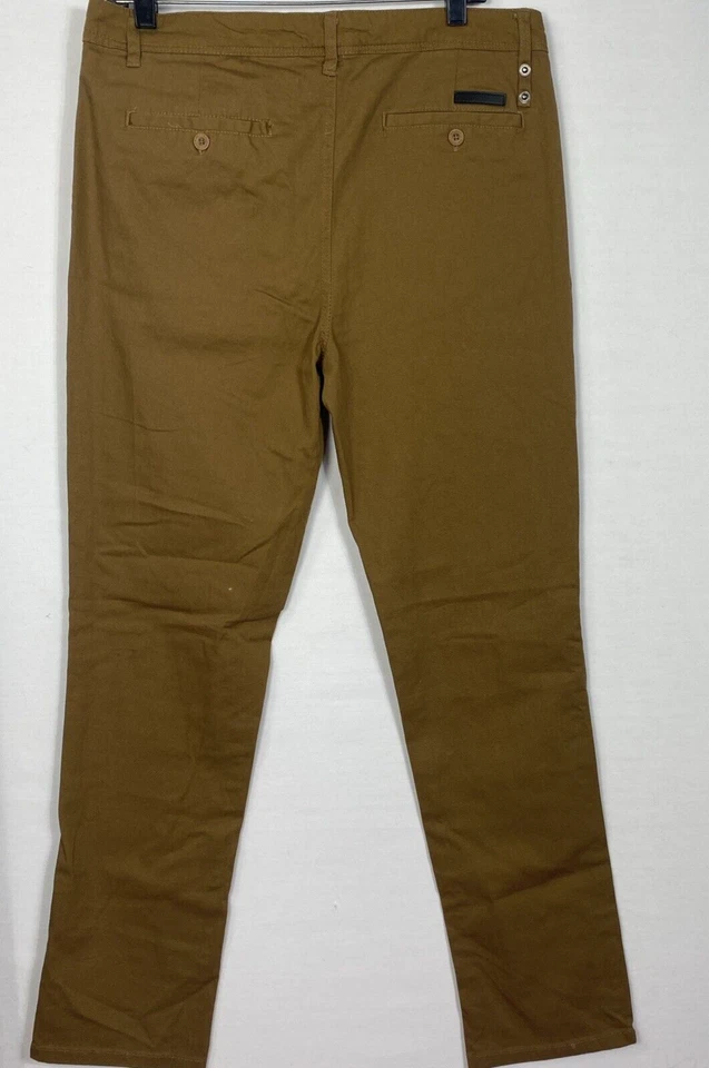 Galaxy Men's Pants Stretch Skinny Chino Size 34x Timber Brown NWT - Image 2 of 4