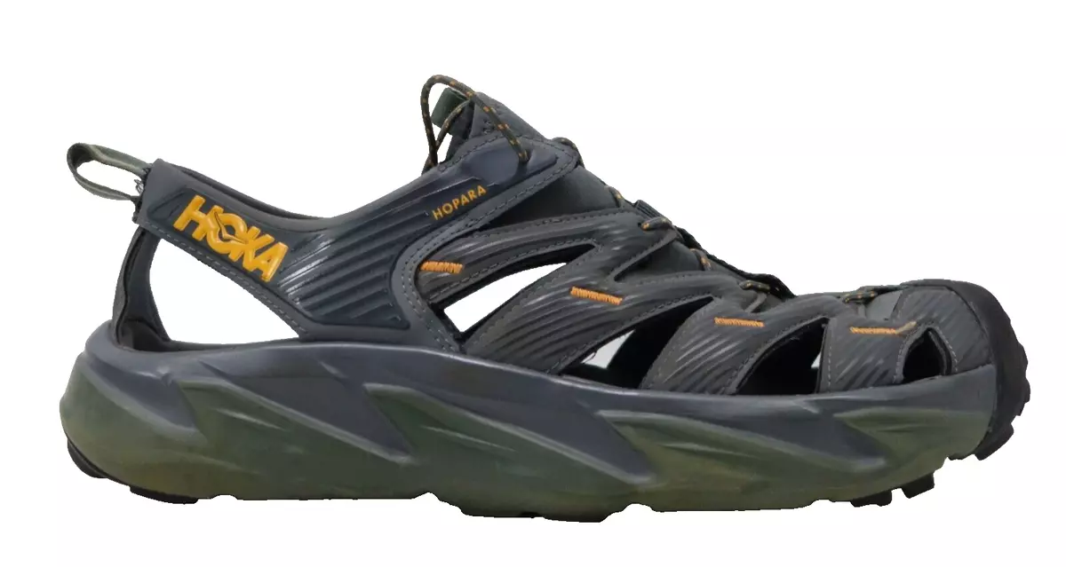 Hoka One Mens Gray Hopara Hiking Trail Walking Outdoor Sandals US