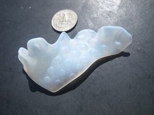 Sea Glass, Large Piece of Opal White Fenton Hobnail Crimped Edge