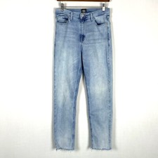BDG Urban Outfitters Womens Girlfriend High Rise Jeans 29 Light Blue Denim Raw