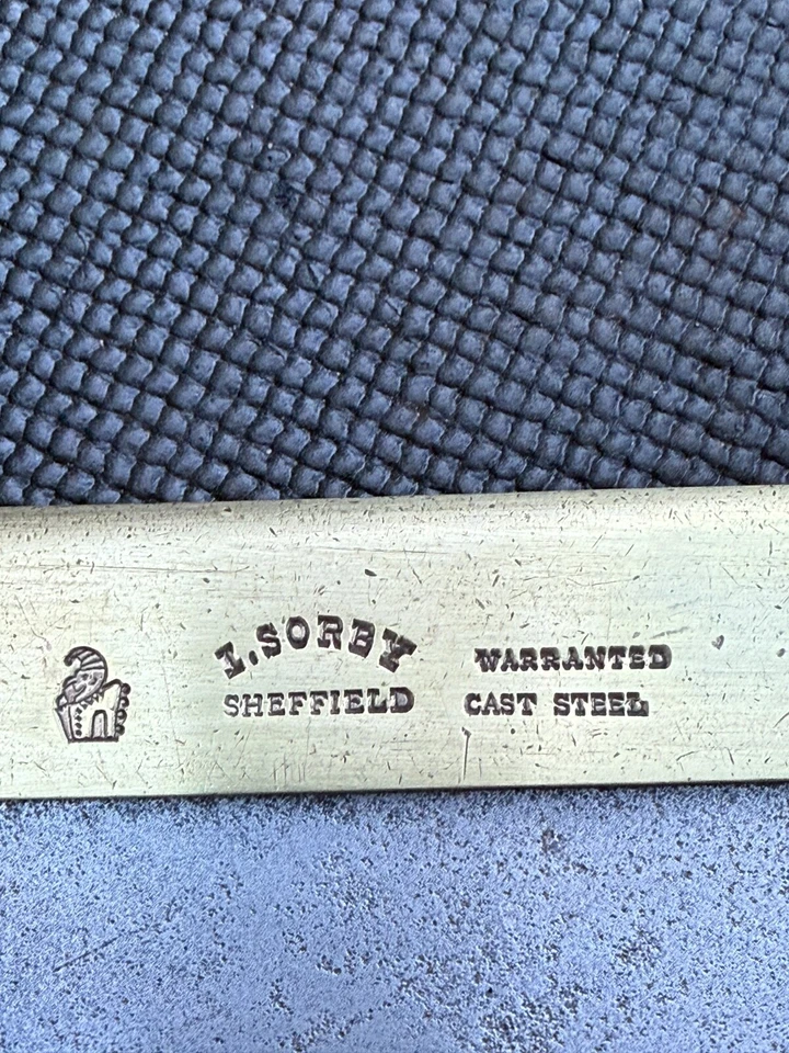 ANTIQUE ENGLISH BRASS BACK DOVETAIL TENON SAW BY I SORBY SHEFFIELD - Image 3 of 4