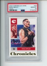 2022 Panini Chronicles WWE Rhea Ripley #23 RAW Gold Parallel 2/10 PSA 10 GEM