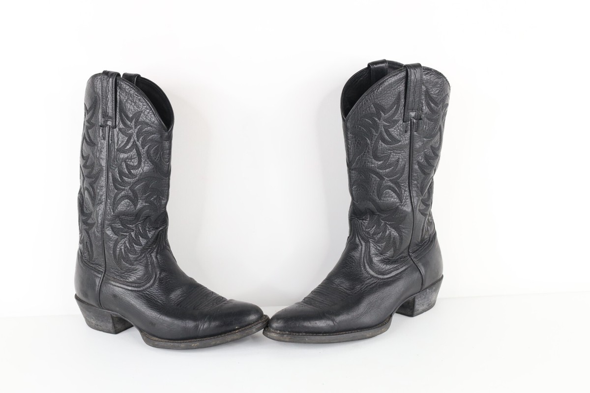 Ariat Heritage Mens 10 Distressed Leather Deertan Western Cowboy Boots Black Ariat Western Boots Mens Legend Black Deertan | main image 3