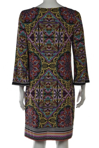 Laundry By Shelli Segal Dress Size S Pink Printed Shift 3/4 Sleeve Casula - 第 2/5 張圖片