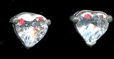 HEART Cubic Zirconia 10mm Stud Earrings