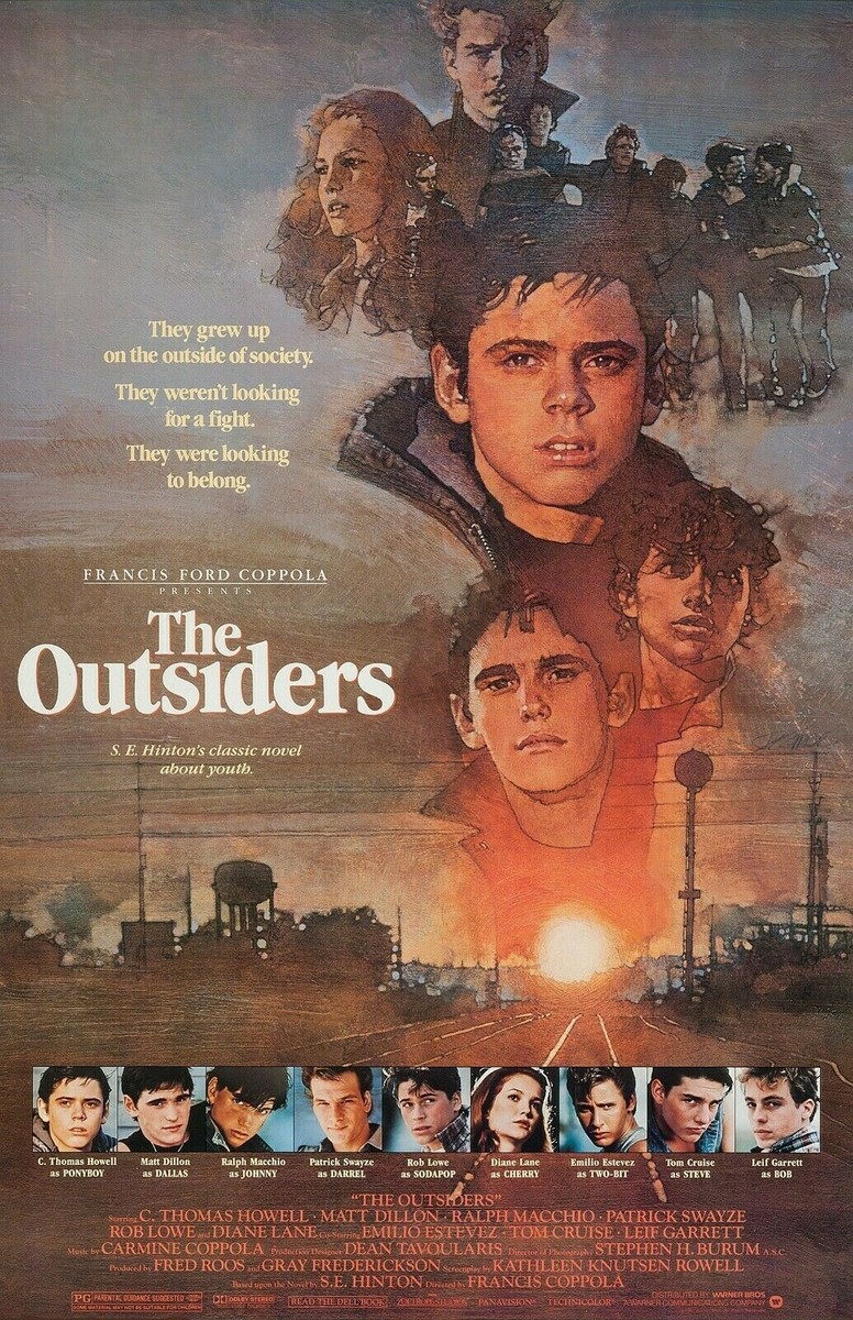 1983 「THEOUTSIDERS」ポスター The Cruise Tom Swayze Patrick 11X17 Poster Movie Outsiders 邦楽