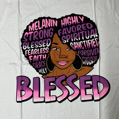 NWT On Fire African American Shirt Medium Blessed Forgiven